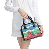 Personalised Sanma Joyeux Noel Shoulder Handbag Proud To Be a Ni-Van Sand Drawing Art - Polynesian Pride