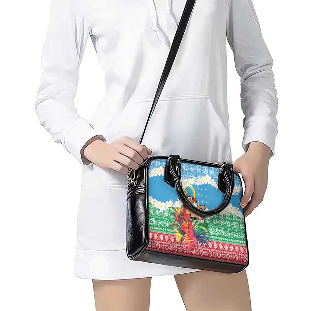 Personalised Sanma Joyeux Noel Shoulder Handbag Proud To Be a Ni-Van Sand Drawing Art - Polynesian Pride