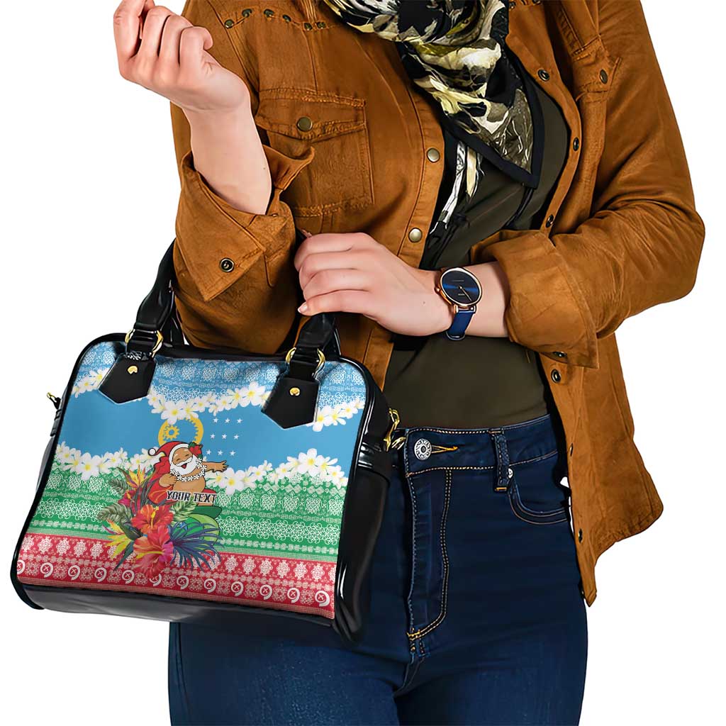 Personalised Sanma Joyeux Noel Shoulder Handbag Proud To Be a Ni-Van Sand Drawing Art - Polynesian Pride