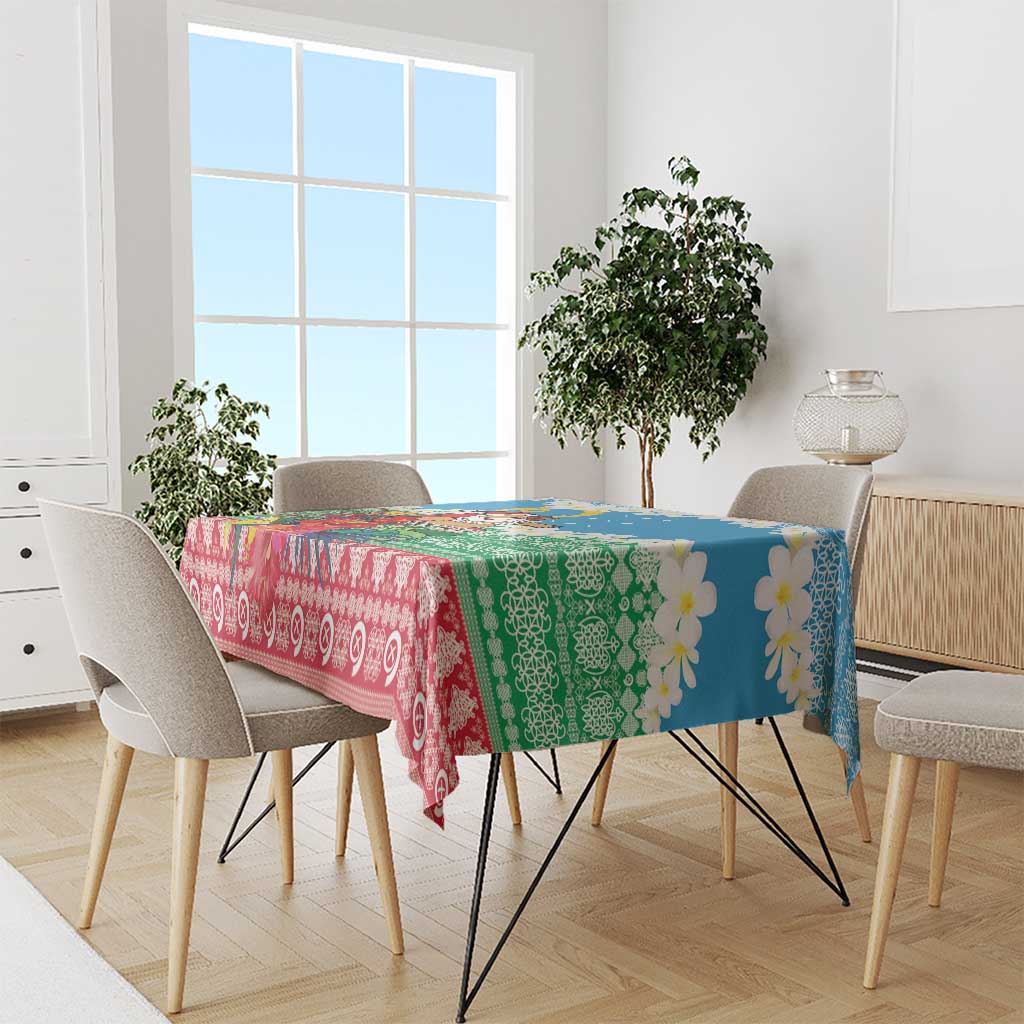 Personalised Sanma Joyeux Noel Tablecloth Proud To Be a Ni-Van Sand Drawing Art - Polynesian Pride