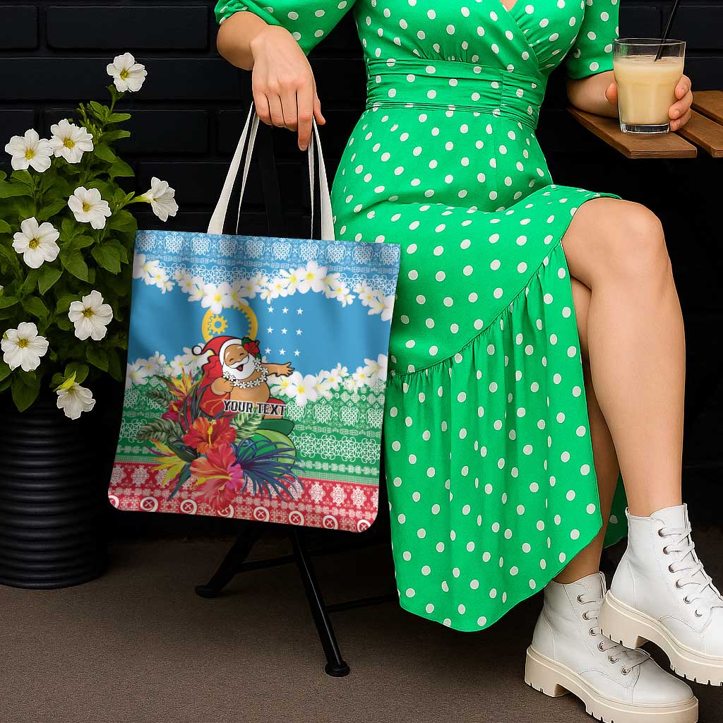 Personalised Sanma Joyeux Noel Tote Bag Proud To Be a Ni-Van Sand Drawing Art - Polynesian Pride