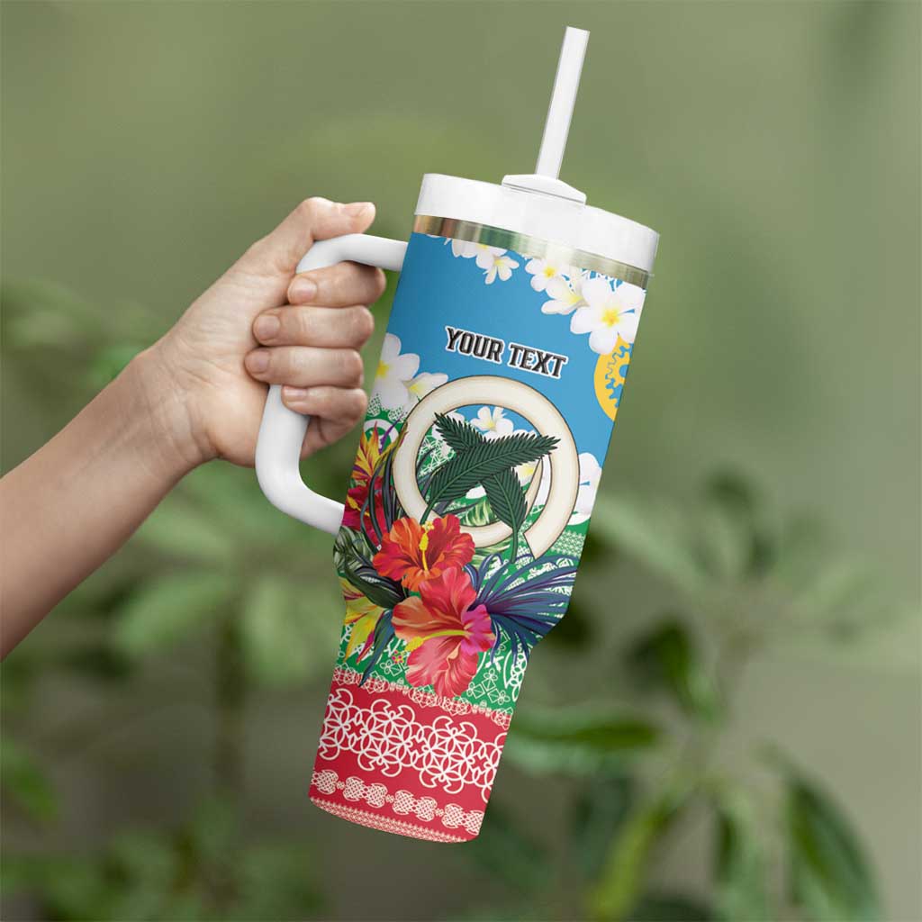 Personalised Sanma Joyeux Noel Tumbler With Handle Proud To Be a Ni-Van Sand Drawing Art - Polynesian Pride
