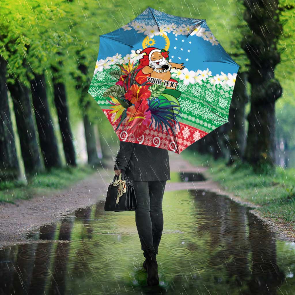 Personalised Sanma Joyeux Noel Umbrella Proud To Be a Ni-Van Sand Drawing Art LT9 - Polynesian Pride