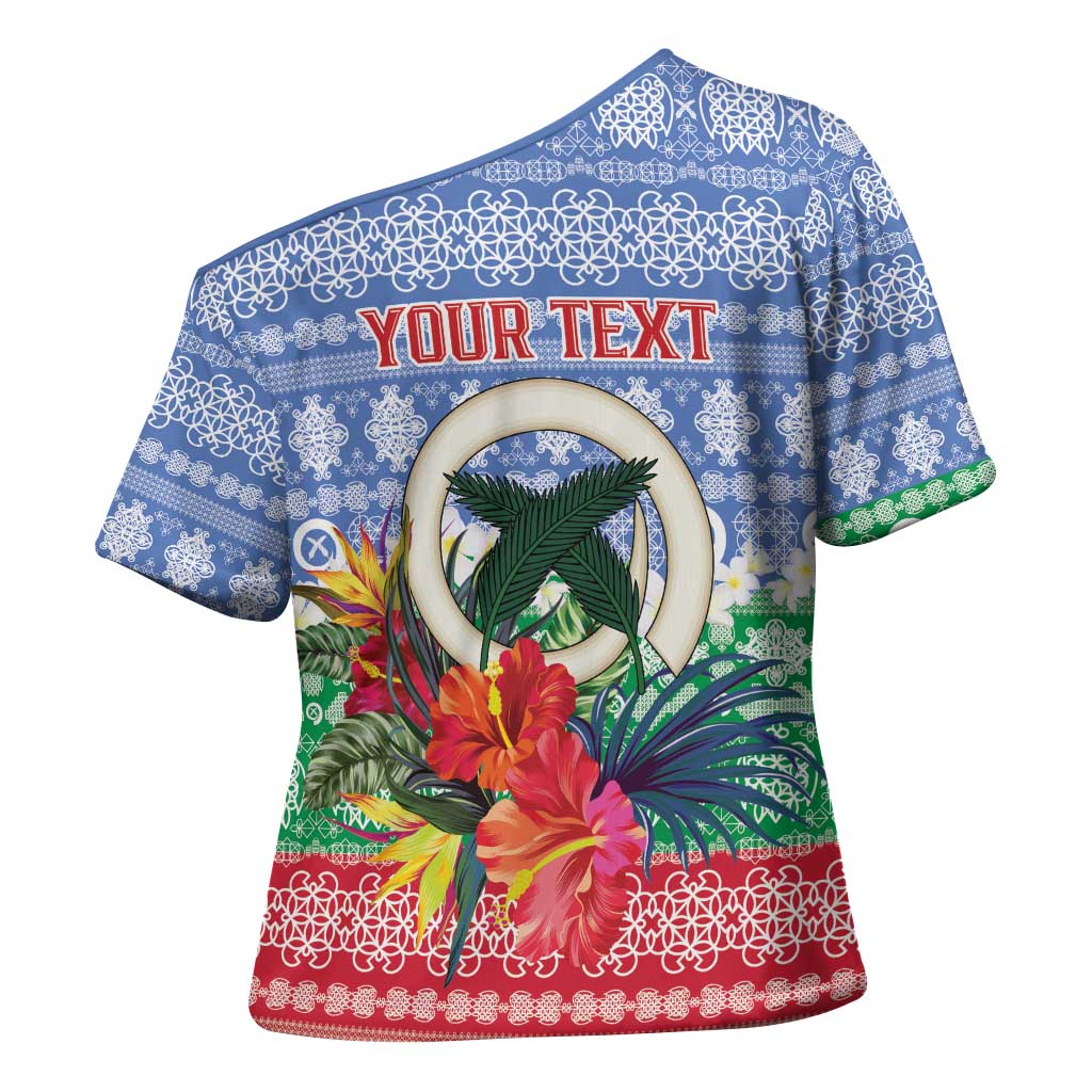 Personalised Shefa Joyeux Noel Cross Shoulder Shirt Proud To Be a Ni-Van Sand Drawing Art - Polynesian Pride