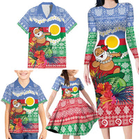Personalised Shefa Joyeux Noel Family Matching Long Sleeve Bodycon Dress and Hawaiian Shirt Proud To Be a Ni-Van Sand Drawing Art LT9 - Polynesian Pride