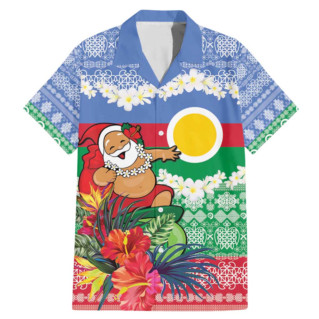 Personalised Shefa Joyeux Noel Family Matching Mermaid Dress and Hawaiian Shirt Proud To Be a Ni-Van Sand Drawing Art LT9 Dad's Shirt - Short Sleeve Blue - Polynesian Pride