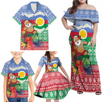 Personalised Shefa Joyeux Noel Family Matching Off Shoulder Maxi Dress and Hawaiian Shirt Proud To Be a Ni-Van Sand Drawing Art LT9 - Polynesian Pride