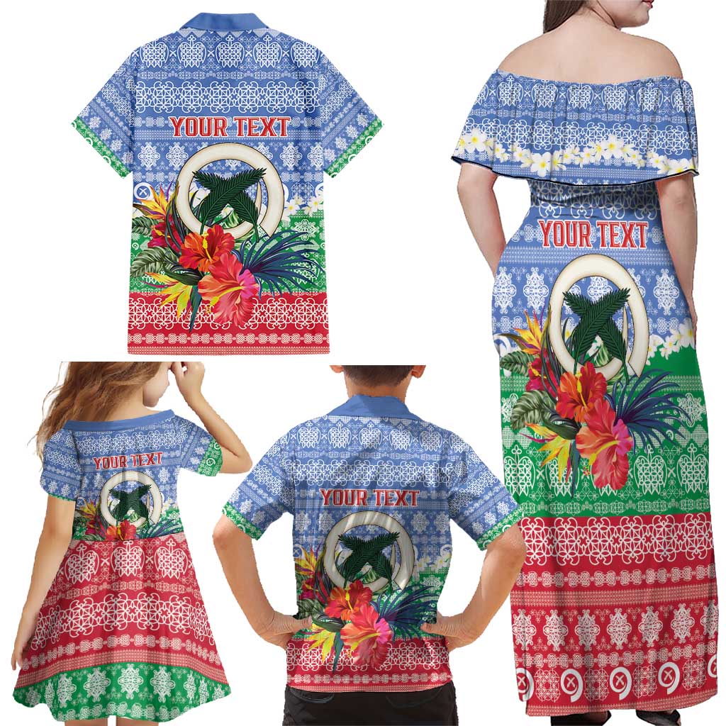 Personalised Shefa Joyeux Noel Family Matching Off Shoulder Maxi Dress and Hawaiian Shirt Proud To Be a Ni-Van Sand Drawing Art LT9 - Polynesian Pride