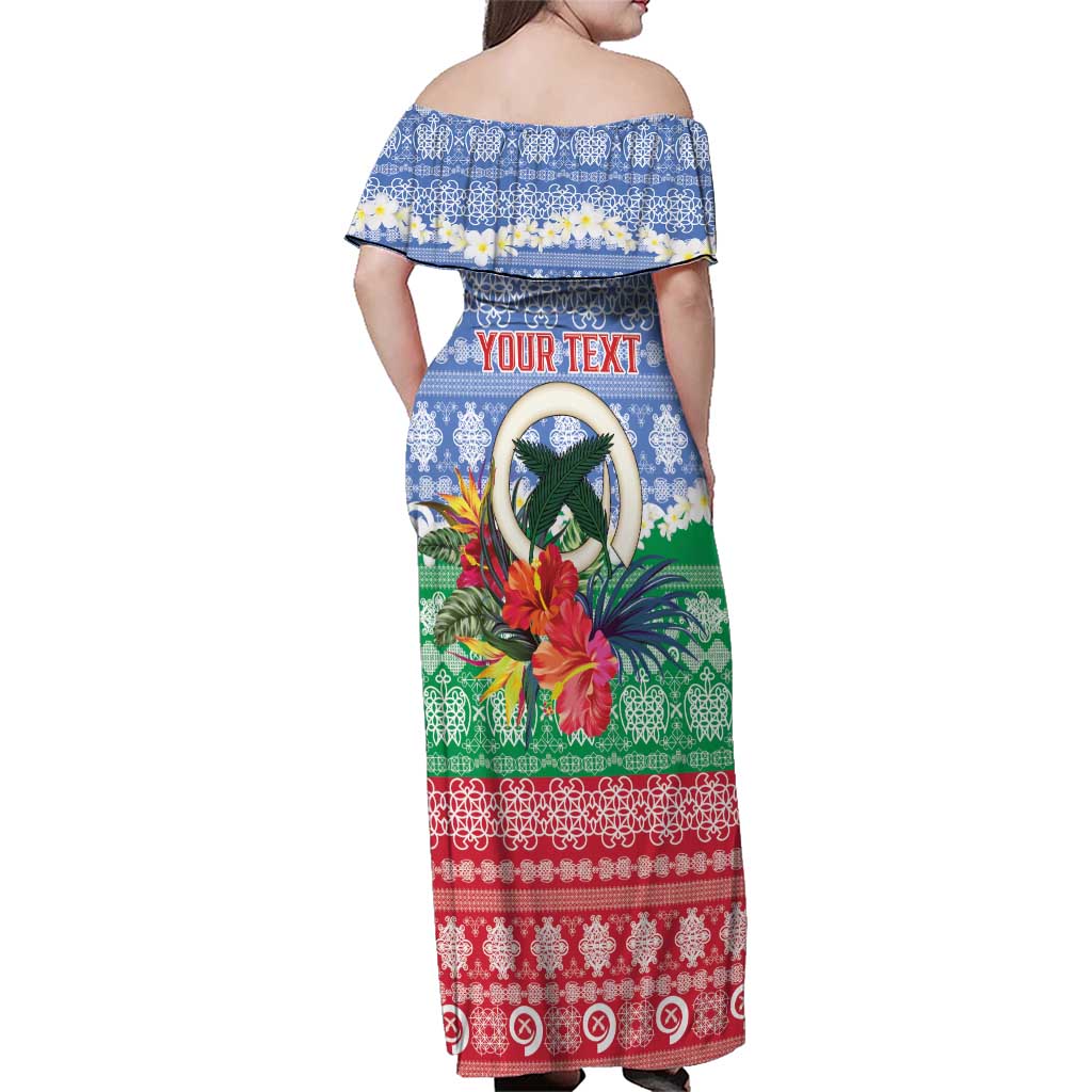Personalised Shefa Joyeux Noel Family Matching Off Shoulder Maxi Dress and Hawaiian Shirt Proud To Be a Ni-Van Sand Drawing Art LT9 - Polynesian Pride