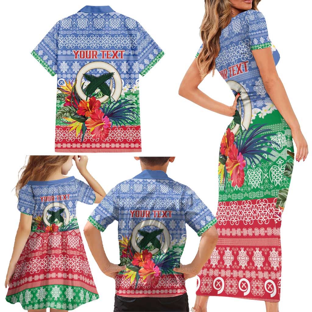Personalised Shefa Joyeux Noel Family Matching Short Sleeve Bodycon Dress and Hawaiian Shirt Proud To Be a Ni-Van Sand Drawing Art LT9 - Polynesian Pride