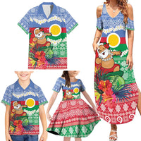 Personalised Shefa Joyeux Noel Family Matching Summer Maxi Dress and Hawaiian Shirt Proud To Be a Ni-Van Sand Drawing Art LT9 - Polynesian Pride