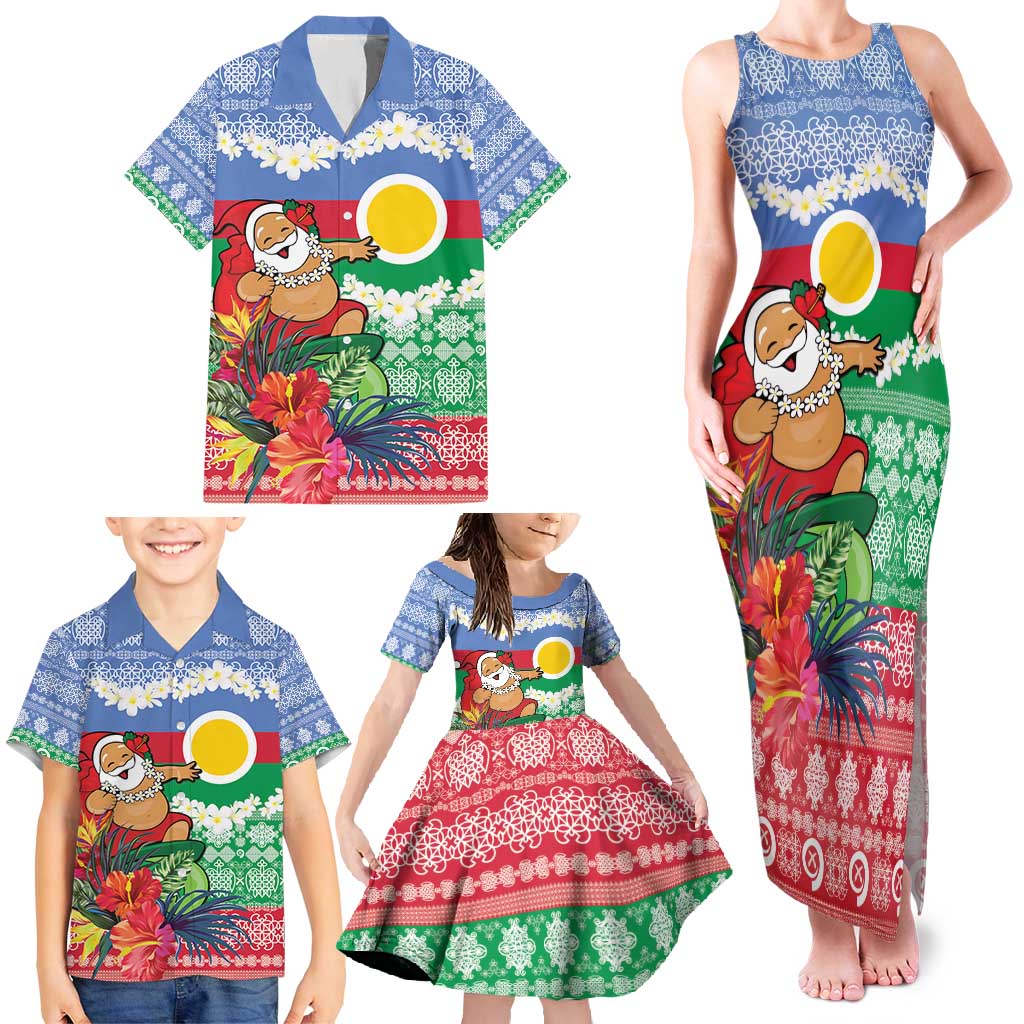 Personalised Shefa Joyeux Noel Family Matching Tank Maxi Dress and Hawaiian Shirt Proud To Be a Ni-Van Sand Drawing Art LT9 - Polynesian Pride