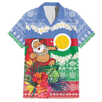 Personalised Shefa Joyeux Noel Family Matching Tank Maxi Dress and Hawaiian Shirt Proud To Be a Ni-Van Sand Drawing Art LT9 Dad's Shirt - Short Sleeve Blue - Polynesian Pride