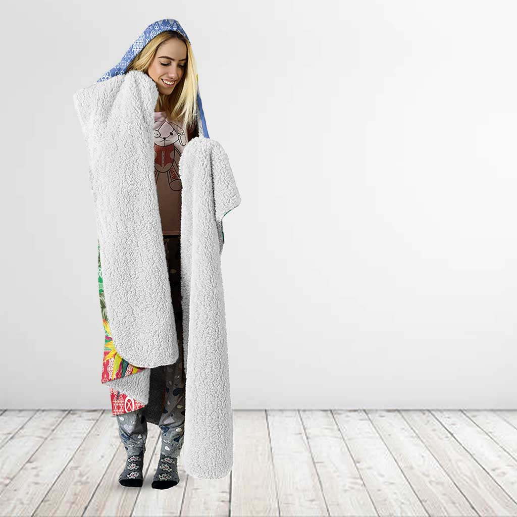 Personalised Shefa Joyeux Noel Hooded Blanket Proud To Be a Ni-Van Sand Drawing Art - Polynesian Pride
