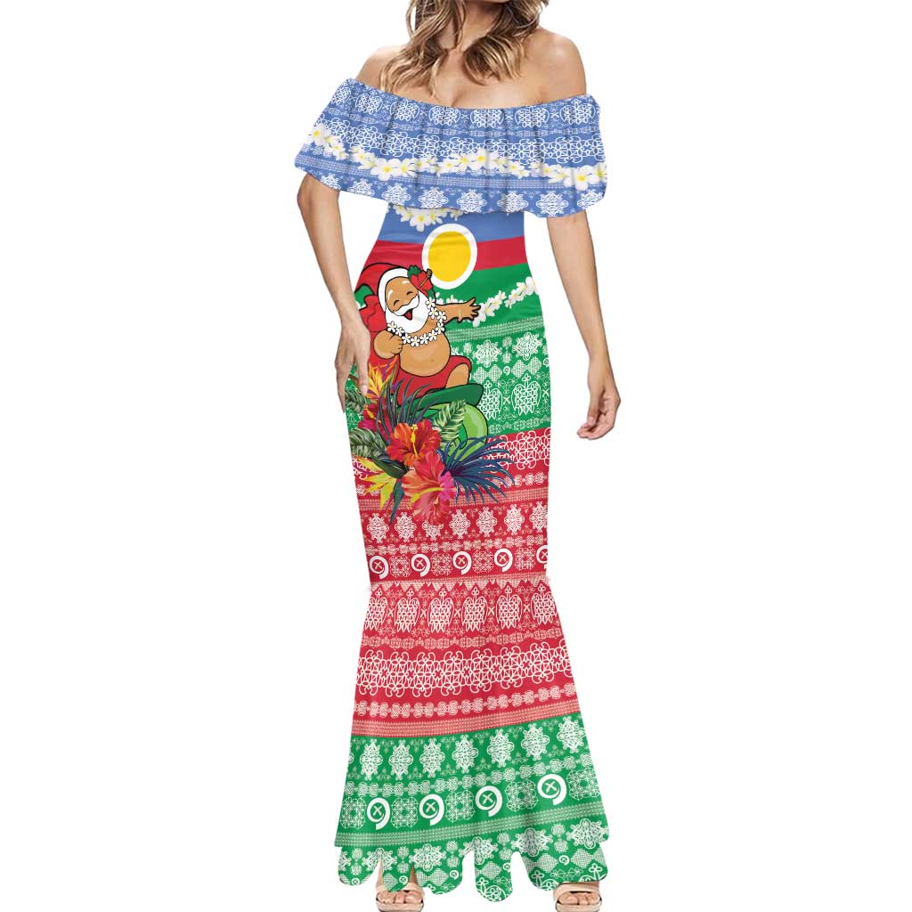 Personalised Shefa Joyeux Noel Mermaid Dress Proud To Be a Ni-Van Sand Drawing Art - Polynesian Pride