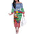 Personalised Shefa Joyeux Noel Off The Shoulder Long Sleeve Dress Proud To Be a Ni-Van Sand Drawing Art - Polynesian Pride