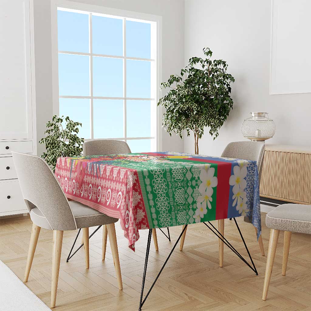 Personalised Shefa Joyeux Noel Tablecloth Proud To Be a Ni-Van Sand Drawing Art - Polynesian Pride