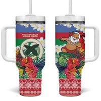 Personalised Shefa Joyeux Noel Tumbler With Handle Proud To Be a Ni-Van Sand Drawing Art LT9 One Size: 40 oz Blue - Polynesian Pride