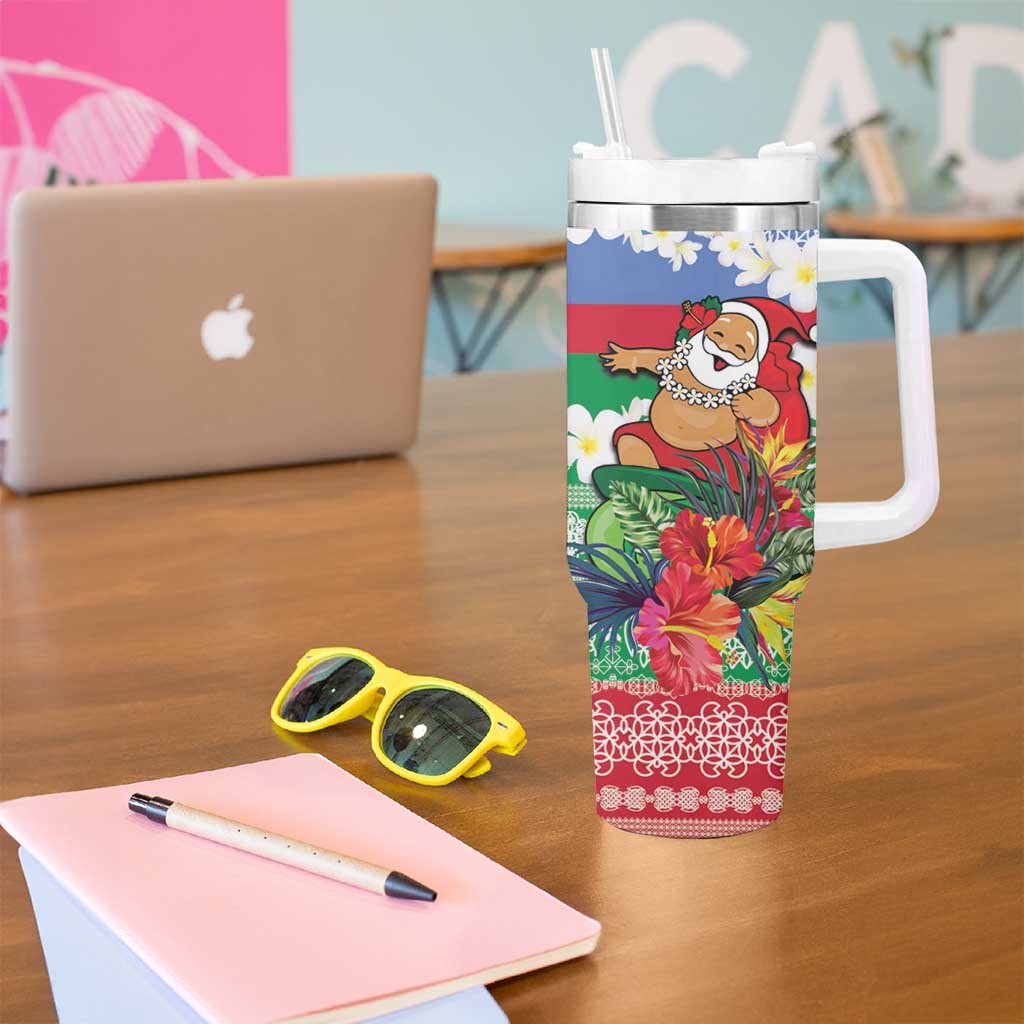 Personalised Shefa Joyeux Noel Tumbler With Handle Proud To Be a Ni-Van Sand Drawing Art LT9 - Polynesian Pride