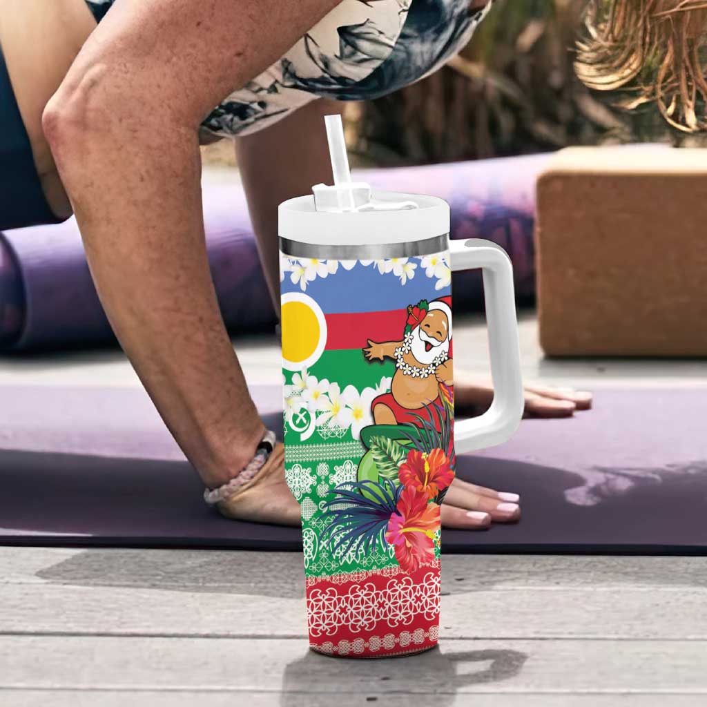 Personalised Shefa Joyeux Noel Tumbler With Handle Proud To Be a Ni-Van Sand Drawing Art LT9 - Polynesian Pride