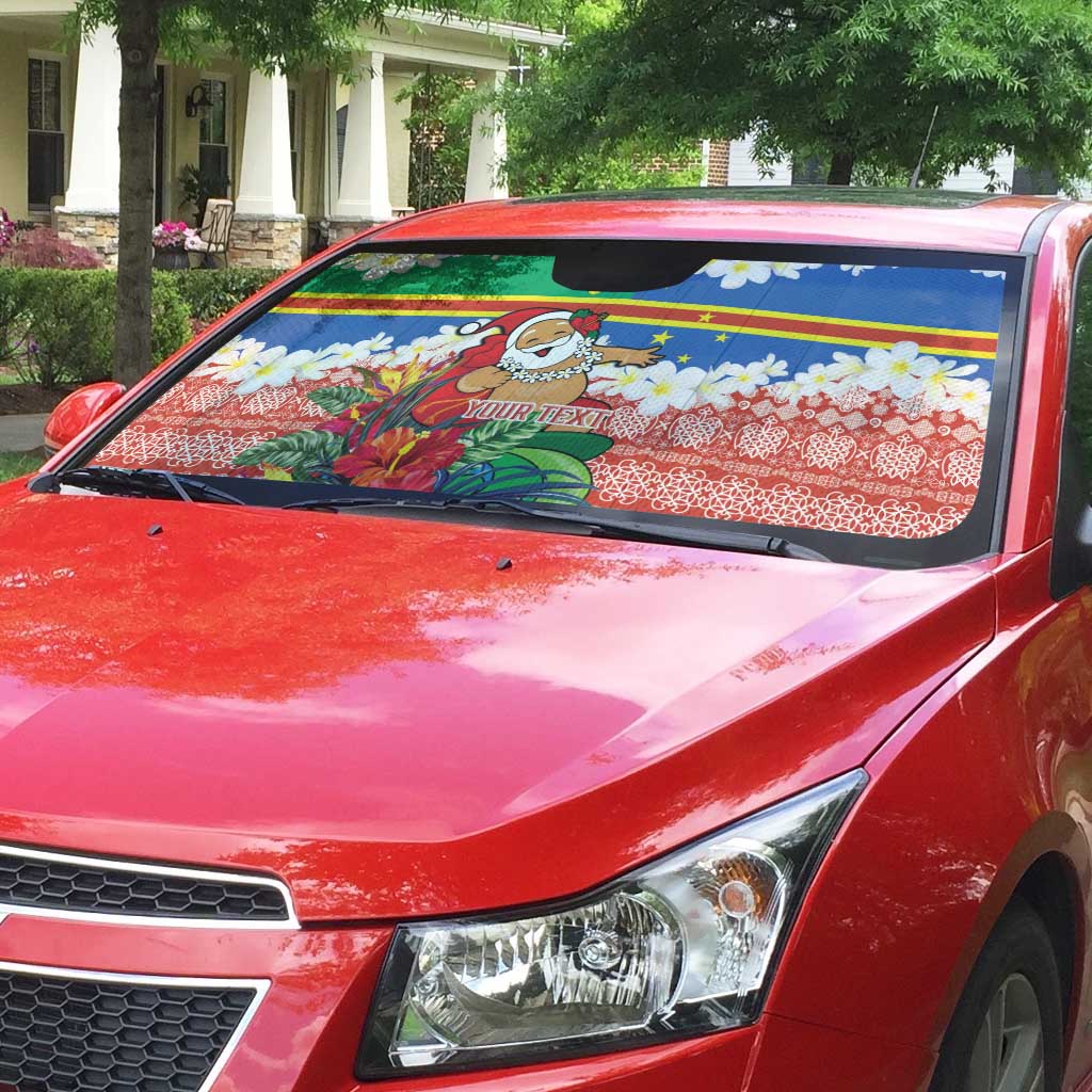 Personalised Tafea Joyeux Noel Auto Sun Shade Proud To Be a Ni-Van Sand Drawing Art - Polynesian Pride