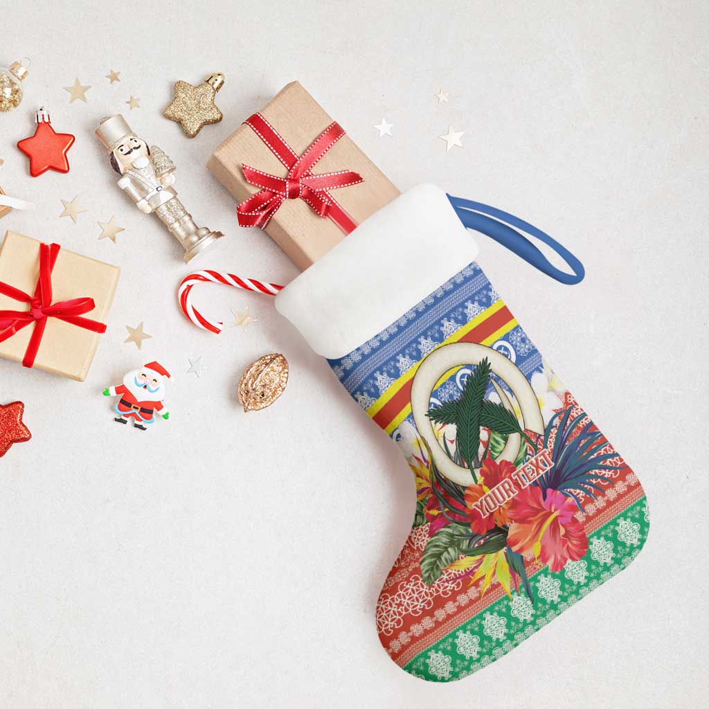 Personalised Tafea Joyeux Noel Christmas Stocking Proud To Be a Ni-Van Sand Drawing Art - Polynesian Pride