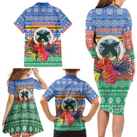 Personalised Tafea Joyeux Noel Family Matching Long Sleeve Bodycon Dress and Hawaiian Shirt Proud To Be a Ni-Van Sand Drawing Art LT9 - Polynesian Pride