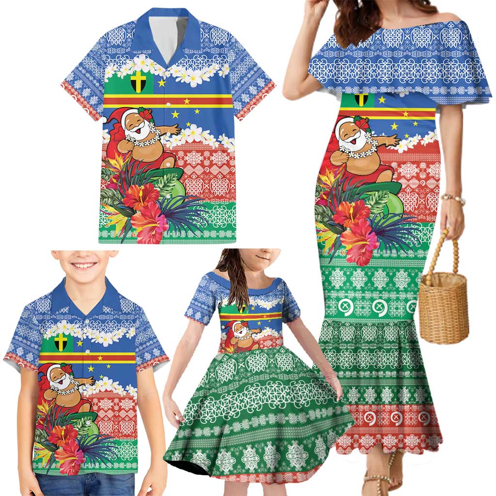 Personalised Tafea Joyeux Noel Family Matching Mermaid Dress and Hawaiian Shirt Proud To Be a Ni-Van Sand Drawing Art LT9 - Polynesian Pride