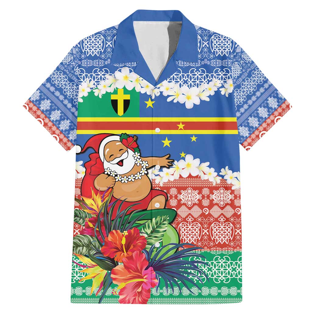 Personalised Tafea Joyeux Noel Family Matching Mermaid Dress and Hawaiian Shirt Proud To Be a Ni-Van Sand Drawing Art LT9 Dad's Shirt - Short Sleeve Blue - Polynesian Pride