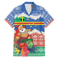 Personalised Tafea Joyeux Noel Family Matching Mermaid Dress and Hawaiian Shirt Proud To Be a Ni-Van Sand Drawing Art LT9 Dad's Shirt - Short Sleeve Blue - Polynesian Pride