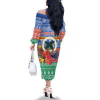 Personalised Tafea Joyeux Noel Family Matching Off The Shoulder Long Sleeve Dress and Hawaiian Shirt Proud To Be a Ni-Van Sand Drawing Art LT9 - Polynesian Pride