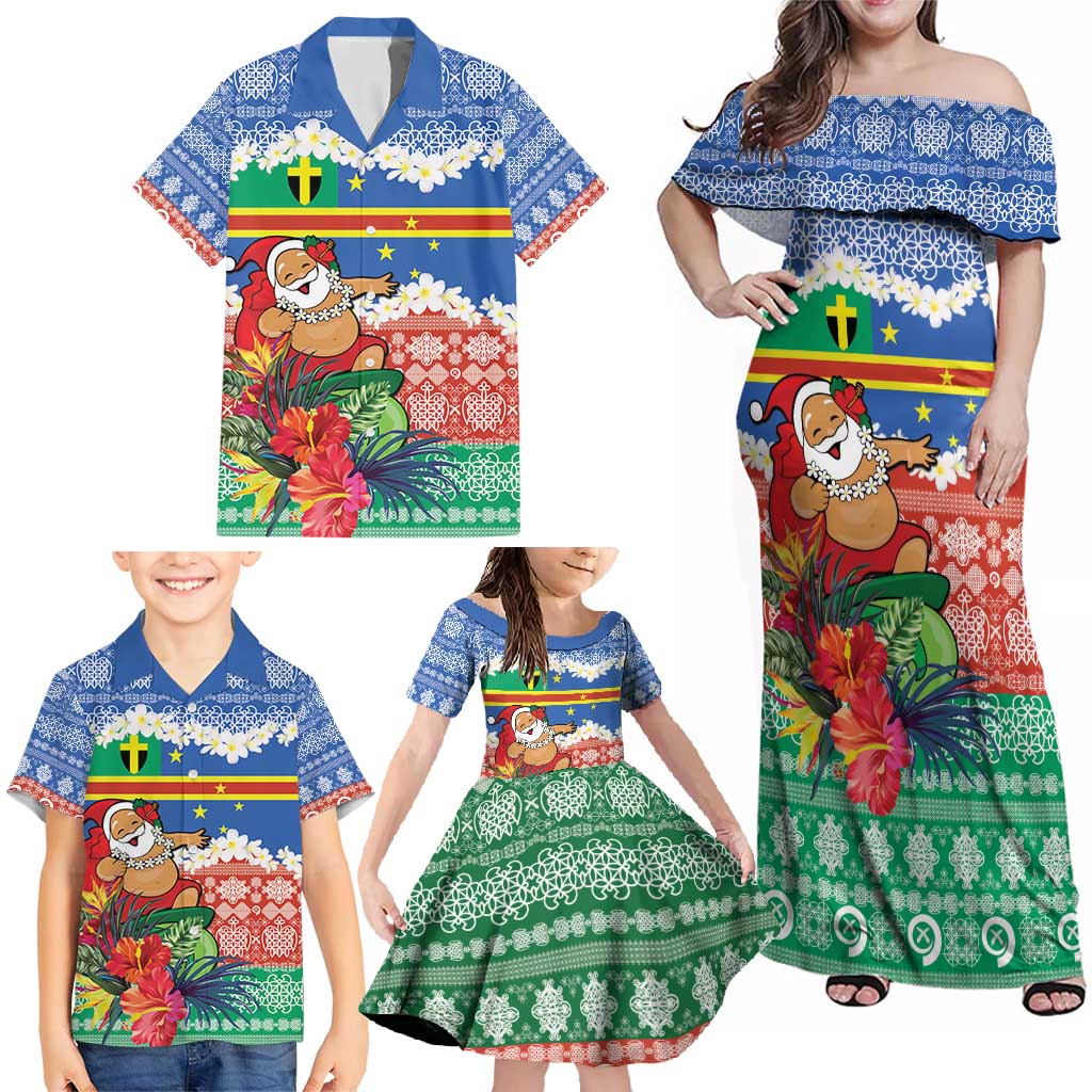 Personalised Tafea Joyeux Noel Family Matching Off Shoulder Maxi Dress and Hawaiian Shirt Proud To Be a Ni-Van Sand Drawing Art LT9 - Polynesian Pride