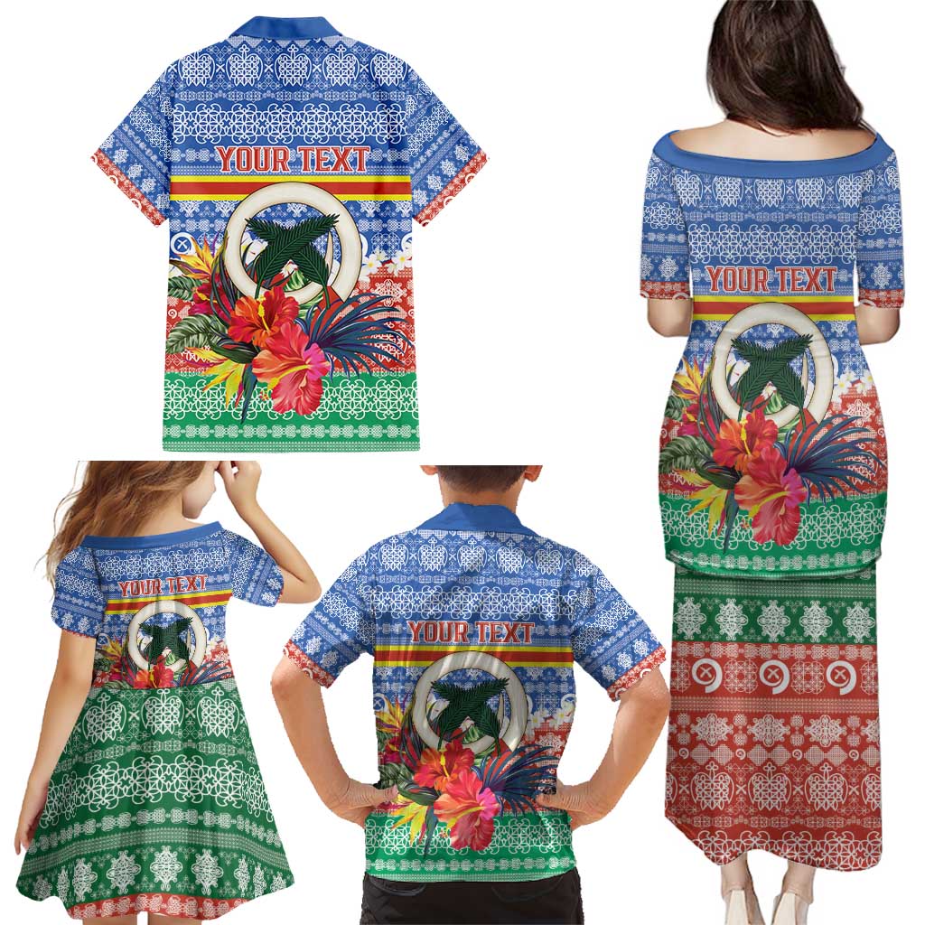 Personalised Tafea Joyeux Noel Family Matching Puletasi and Hawaiian Shirt Proud To Be a Ni-Van Sand Drawing Art LT9 - Polynesian Pride