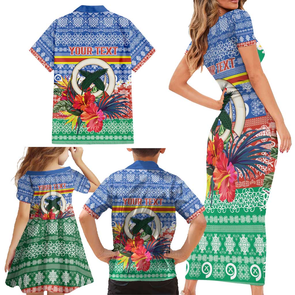Personalised Tafea Joyeux Noel Family Matching Short Sleeve Bodycon Dress and Hawaiian Shirt Proud To Be a Ni-Van Sand Drawing Art LT9 - Polynesian Pride
