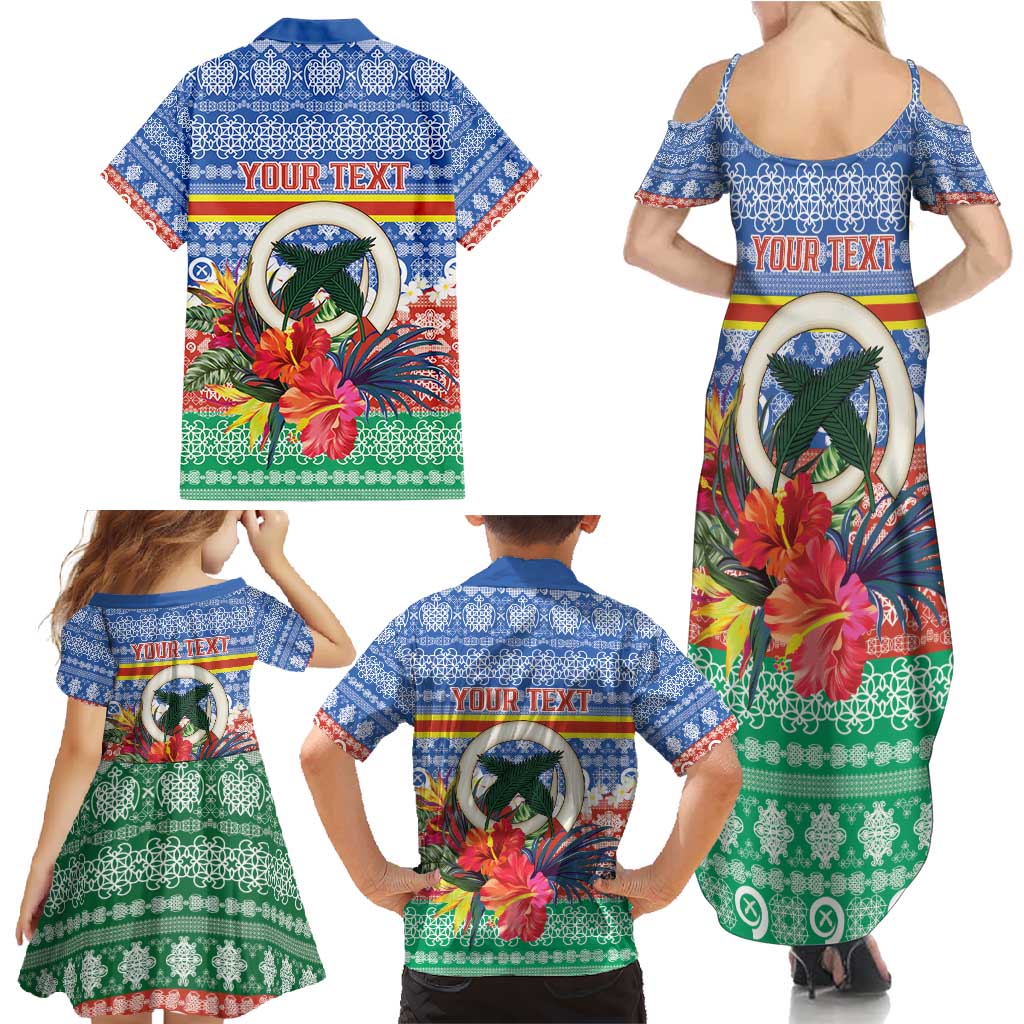 Personalised Tafea Joyeux Noel Family Matching Summer Maxi Dress and Hawaiian Shirt Proud To Be a Ni-Van Sand Drawing Art LT9 - Polynesian Pride
