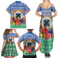 Personalised Tafea Joyeux Noel Family Matching Summer Maxi Dress and Hawaiian Shirt Proud To Be a Ni-Van Sand Drawing Art LT9 - Polynesian Pride