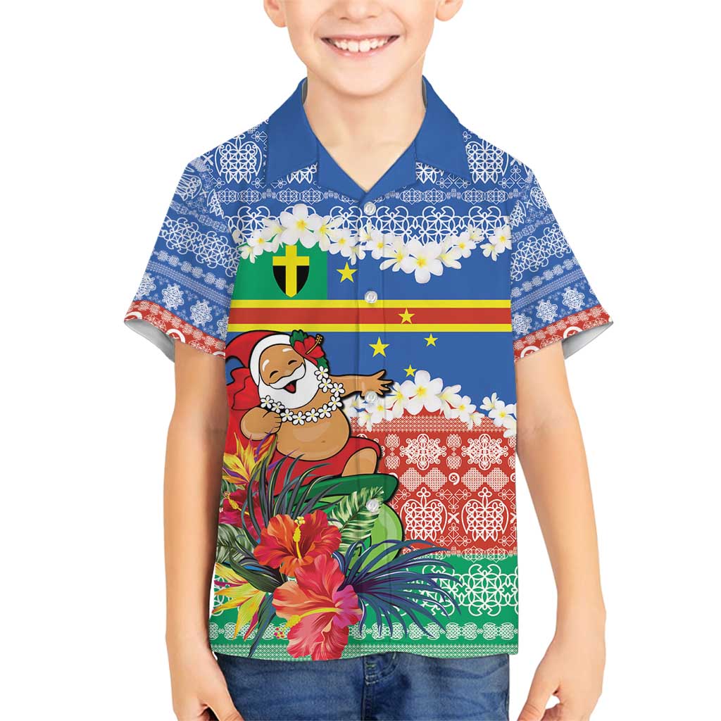 Personalised Tafea Joyeux Noel Family Matching Summer Maxi Dress and Hawaiian Shirt Proud To Be a Ni-Van Sand Drawing Art LT9 Son's Shirt Blue - Polynesian Pride