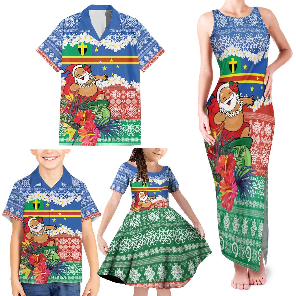 Personalised Tafea Joyeux Noel Family Matching Tank Maxi Dress and Hawaiian Shirt Proud To Be a Ni-Van Sand Drawing Art LT9 - Polynesian Pride