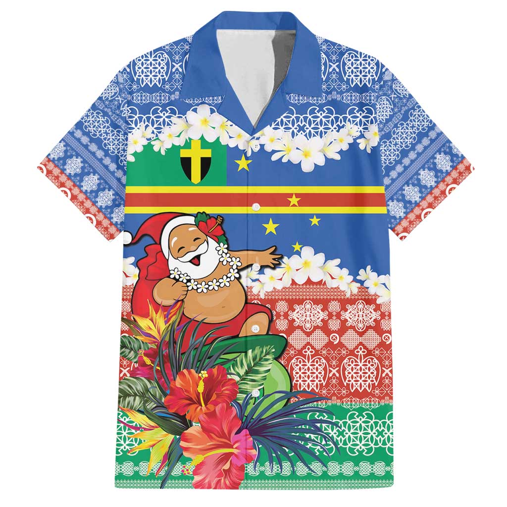 Personalised Tafea Joyeux Noel Family Matching Tank Maxi Dress and Hawaiian Shirt Proud To Be a Ni-Van Sand Drawing Art LT9 Dad's Shirt - Short Sleeve Blue - Polynesian Pride