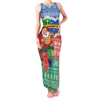 Personalised Tafea Joyeux Noel Family Matching Tank Maxi Dress and Hawaiian Shirt Proud To Be a Ni-Van Sand Drawing Art LT9 Mom's Dress Blue - Polynesian Pride