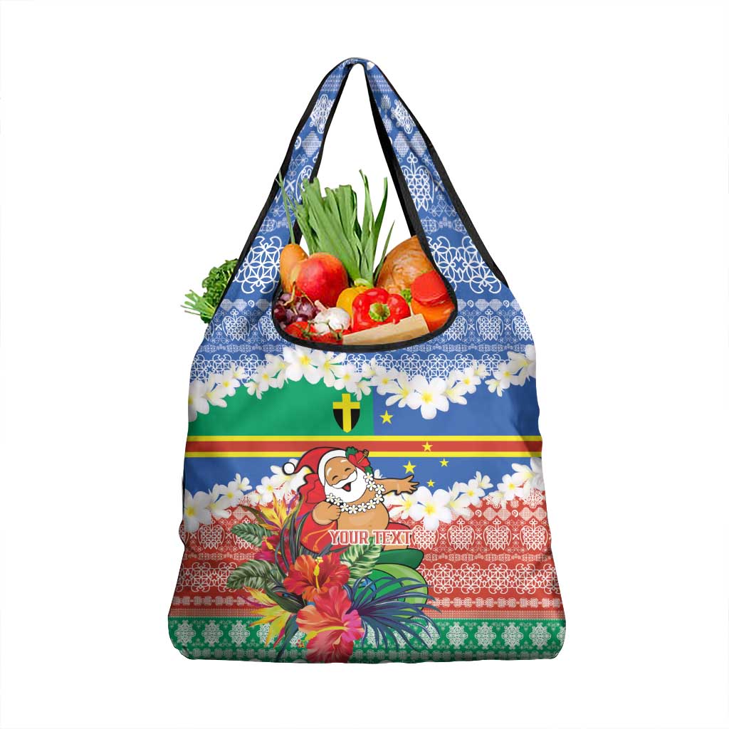 Personalised Tafea Joyeux Noel Grocery Bag Proud To Be a Ni-Van Sand Drawing Art LT9 1-pack One Size Blue - Polynesian Pride