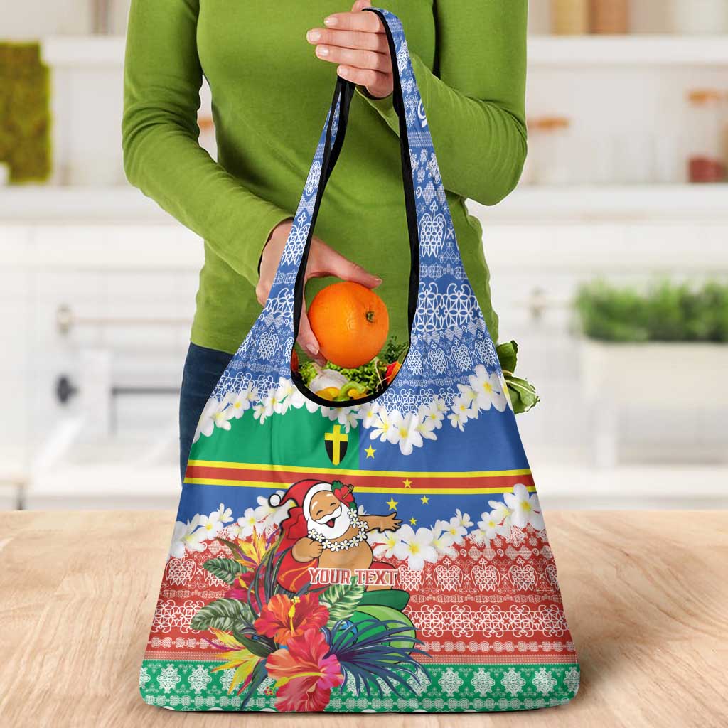 Personalised Tafea Joyeux Noel Grocery Bag Proud To Be a Ni-Van Sand Drawing Art LT9 - Polynesian Pride