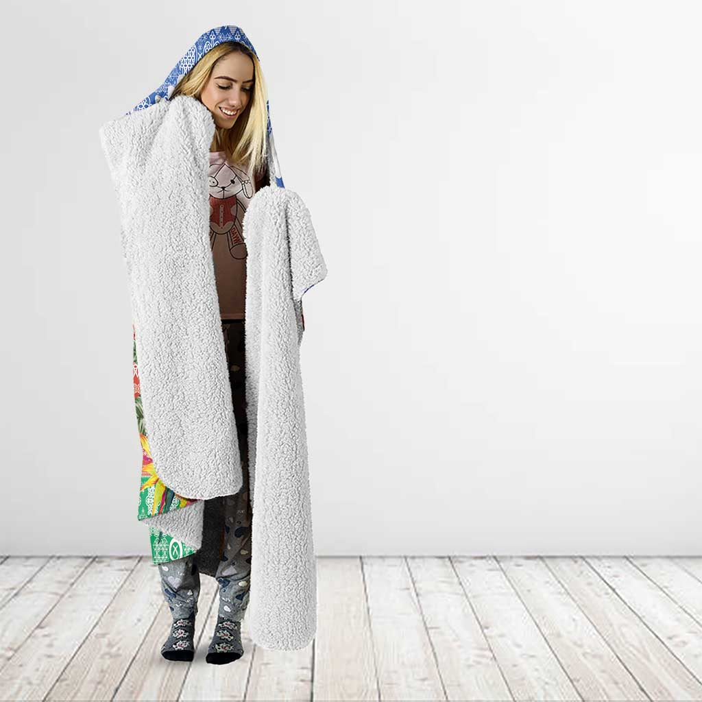 Personalised Tafea Joyeux Noel Hooded Blanket Proud To Be a Ni-Van Sand Drawing Art - Polynesian Pride