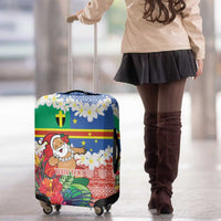 Personalised Tafea Joyeux Noel Luggage Cover Proud To Be a Ni-Van Sand Drawing Art - Polynesian Pride
