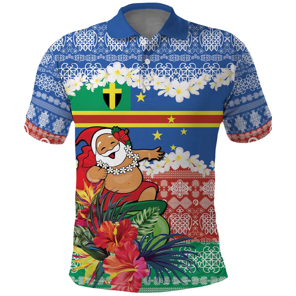 Personalised Tafea Joyeux Noel Polo Shirt Proud To Be a Ni-Van Sand Drawing Art - Polynesian Pride