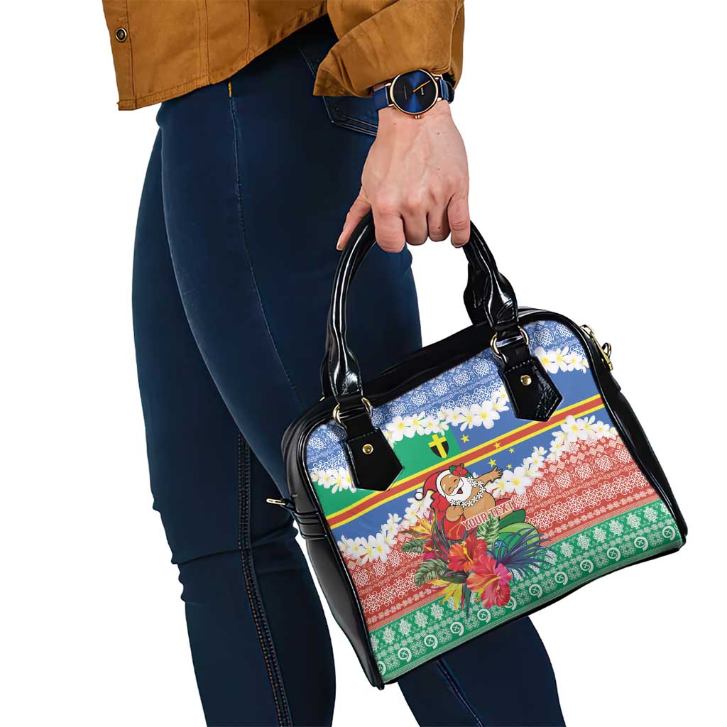 Personalised Tafea Joyeux Noel Shoulder Handbag Proud To Be a Ni-Van Sand Drawing Art - Polynesian Pride