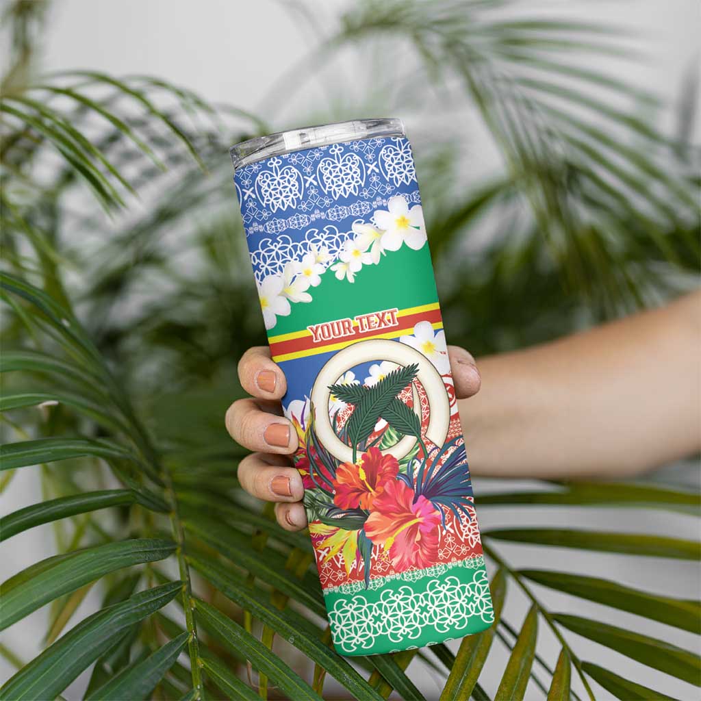 Personalised Tafea Joyeux Noel Skinny Tumbler Proud To Be a Ni-Van Sand Drawing Art - Polynesian Pride