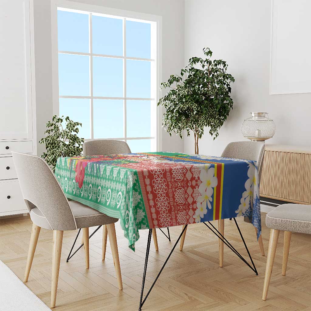 Personalised Tafea Joyeux Noel Tablecloth Proud To Be a Ni-Van Sand Drawing Art - Polynesian Pride