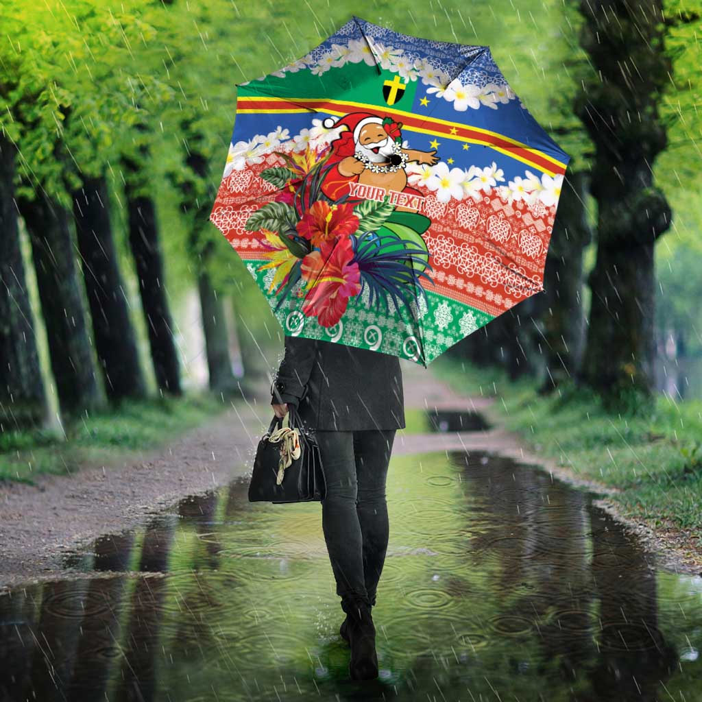Personalised Tafea Joyeux Noel Umbrella Proud To Be a Ni-Van Sand Drawing Art - Polynesian Pride