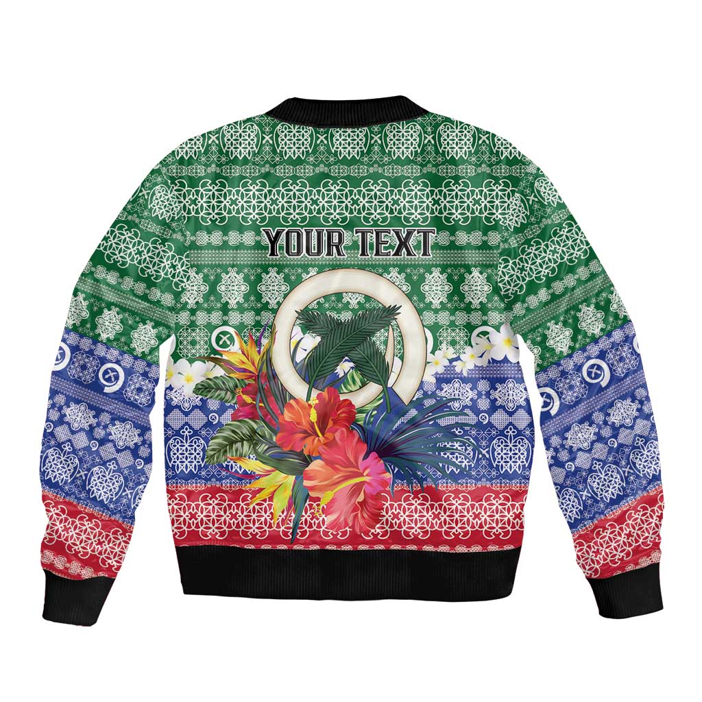 Personalised Torba Joyeux Noel Bomber Jacket Proud To Be a Ni-Van Sand Drawing Art - Polynesian Pride